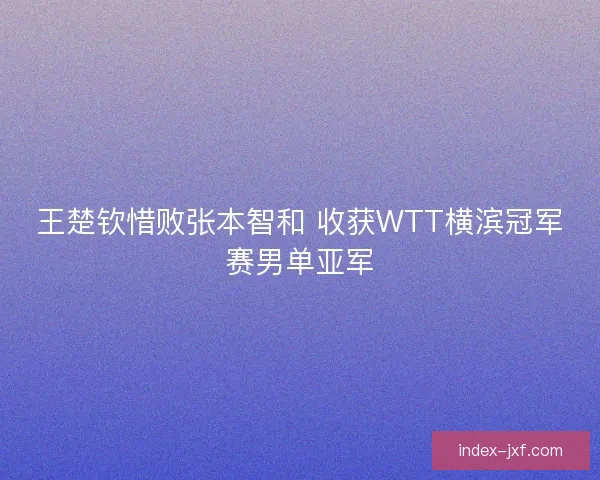 王楚钦惜败张本智和 收获WTT横滨冠军赛男单亚军 王楚钦惜败张本智和 收获WTT横滨冠军赛男单亚军